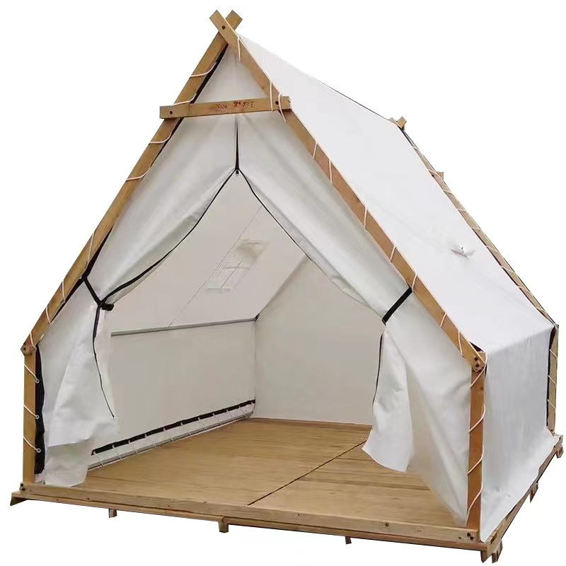 Coody High Quality Rainproof Design Cheap Price  Luxury Glamping  Bell Tent  Camping Outdoor Triangle Tent 4-5 Person 4*4m