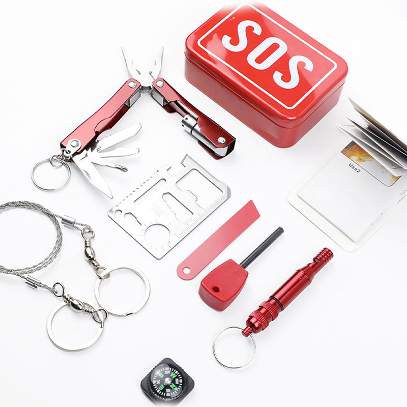 SOS tool emergency equipment set, first aid box, onboard emergency supplies, outdoor self rescue survival equipment