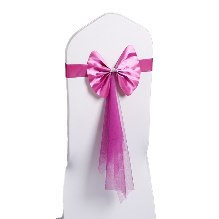 Chair Sashes Bows Chair Ties  Party Events Banquet Chair Cover Decoration