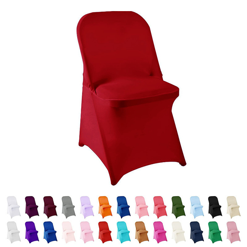 Black Spandex Chair Cover Plain Wedding Beach OEM Customized Style Pattern Cushion Hotel Color Folding chair covers, party