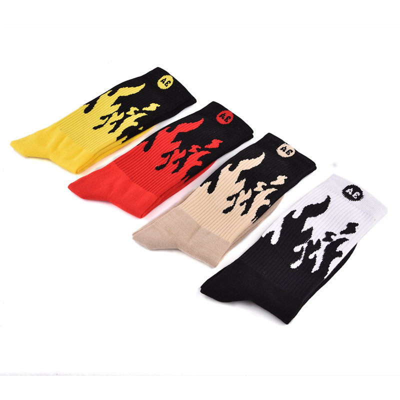 Solid Color street style hip hop custom made logo man jacquard crew socks men wholesale socks