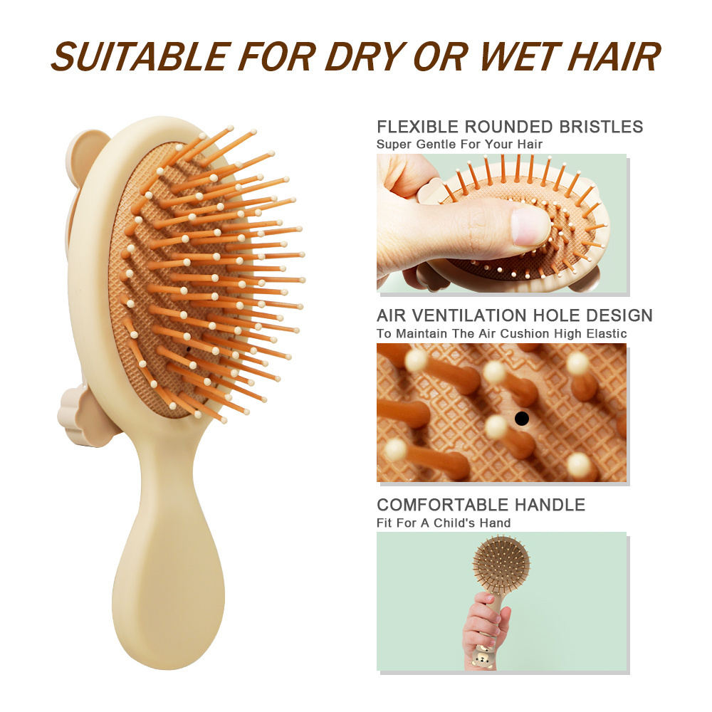 Hot Selling Baby Hair Styling Brush and Comb Detangling Hairbrush for Adults & Kids