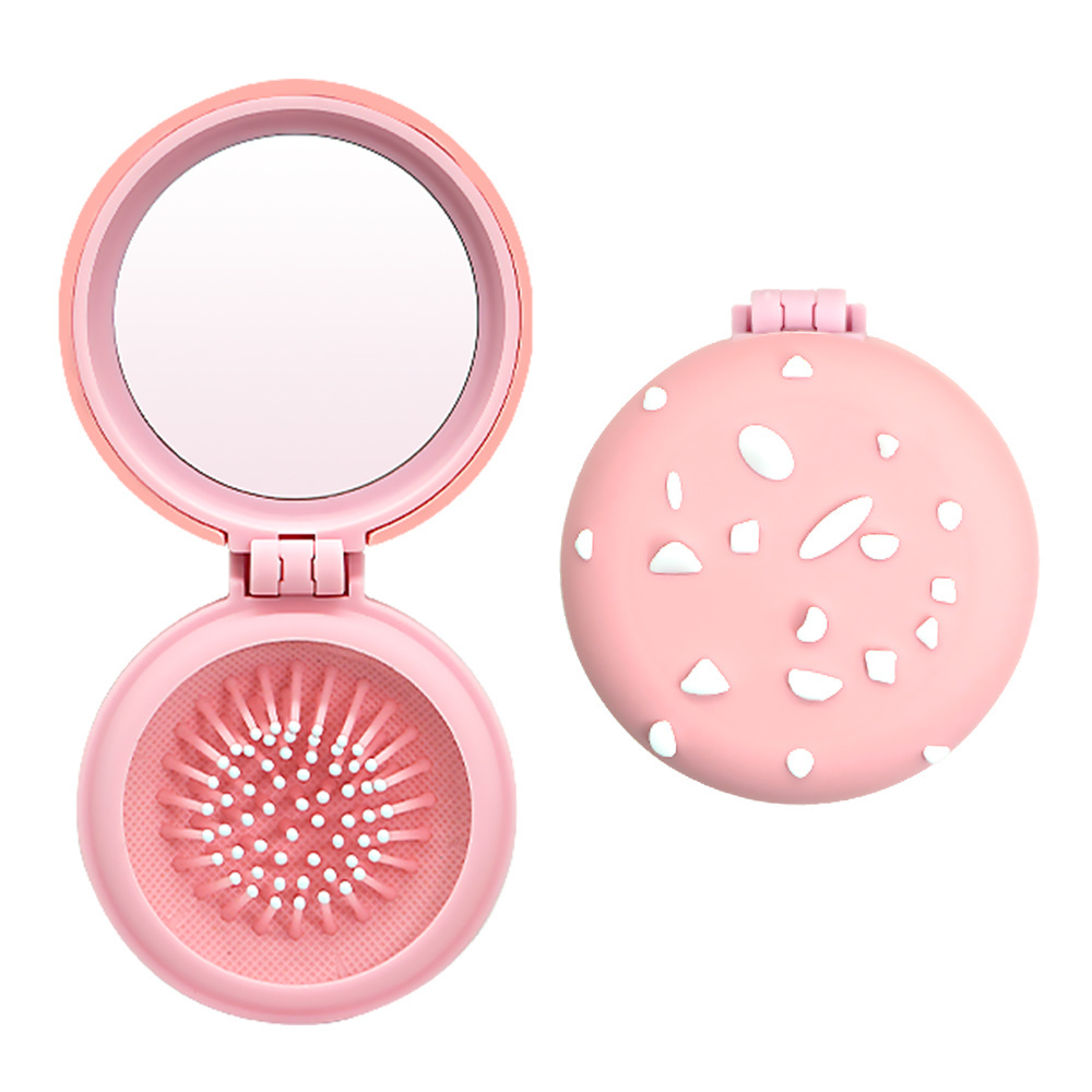 Mini Hair Combs Foldable Makeup Mirror Brush Portable Hand-Folded Pocket Hair Comb Mini Portable Scalp Ball Hair Comb