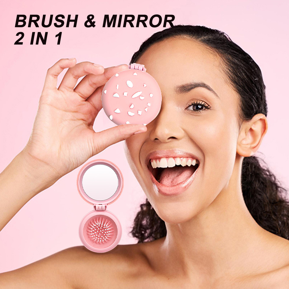 Mini Hair Combs Foldable Makeup Mirror Brush Portable Hand-Folded Pocket Hair Comb Mini Portable Scalp Ball Hair Comb