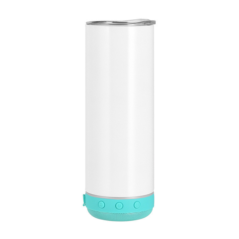 20oz Stainless Steel Straight Sublimation Blanks blue tooth Speaker Tumbler Sublimation Music Cup With Lids