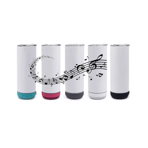 20oz Stainless Steel Straight Sublimation Blanks blue tooth Speaker Tumbler Sublimation Music Cup With Lids