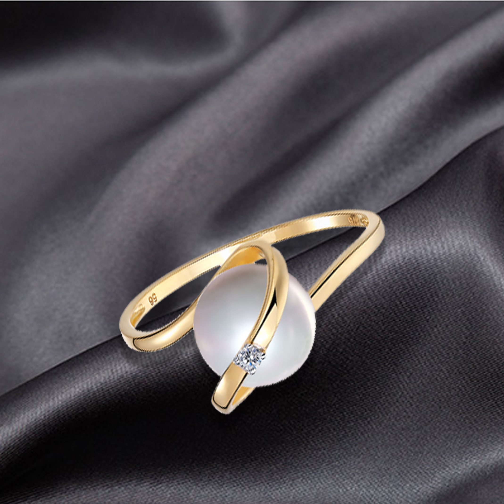 Simple Style Anniversary Wedding Engagement Gift Oro 14K 18K 24K Real Gold Carat Diamond Ring For Women