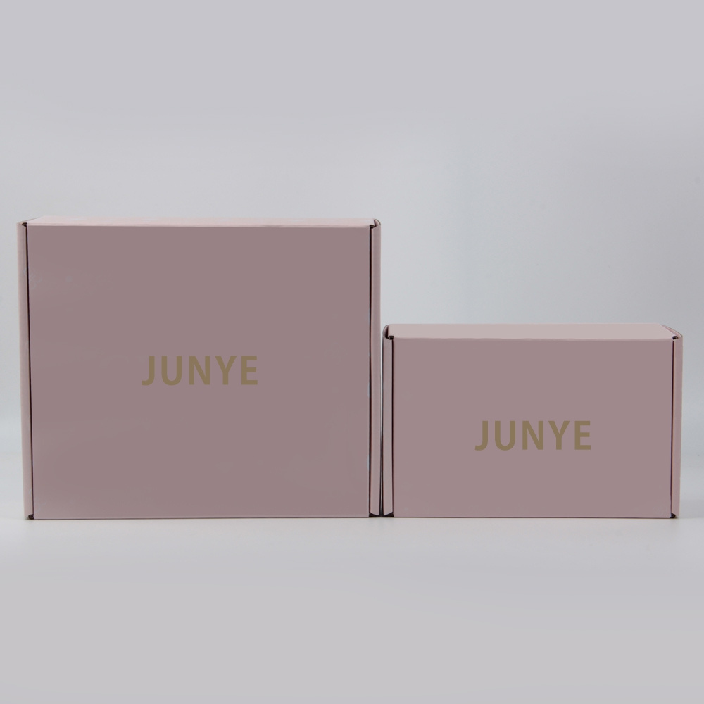 eco friendly pink cardboard mail box shipping custom logo luxury small pink corrugated shipping box