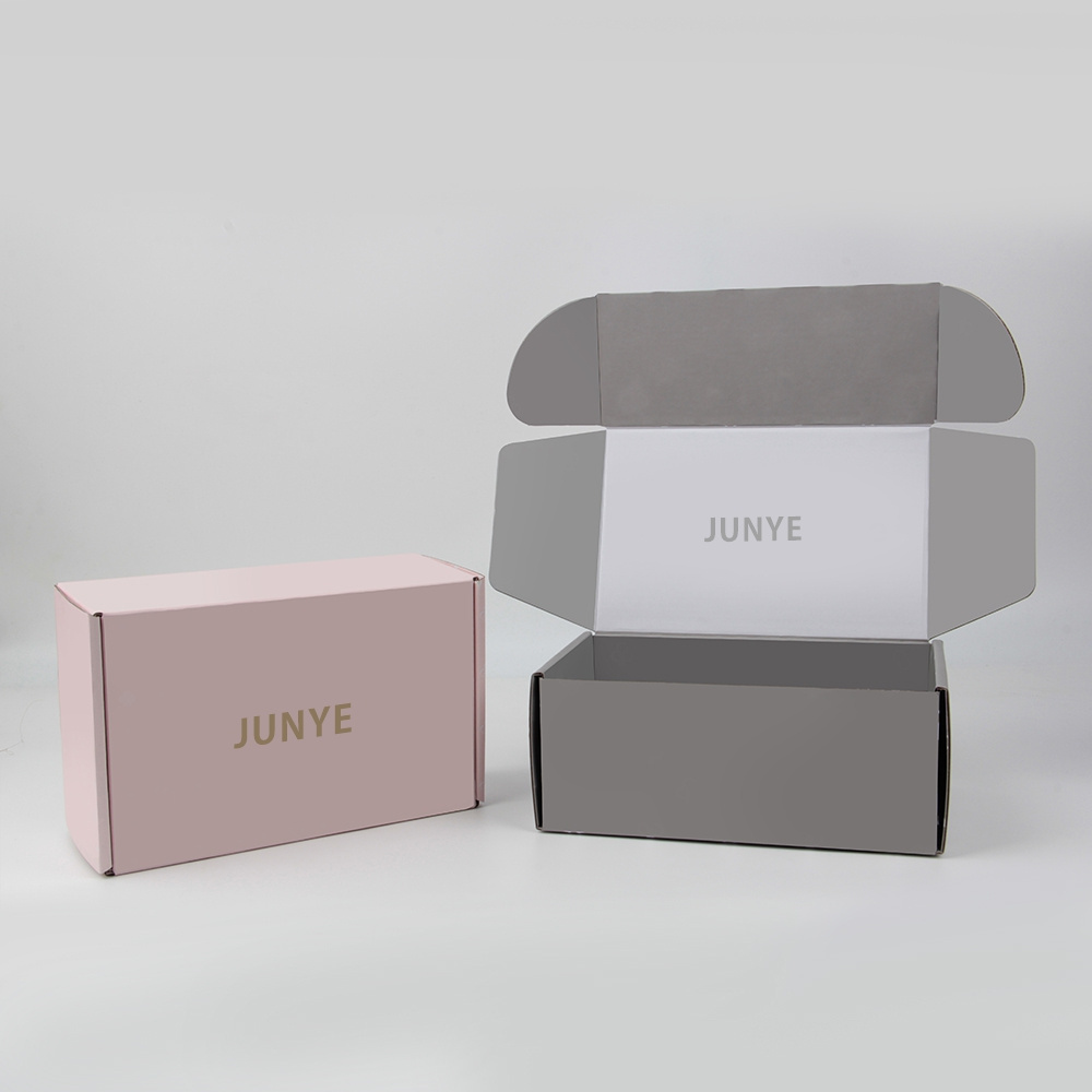 eco friendly pink cardboard mail box shipping custom logo luxury small pink corrugated shipping box