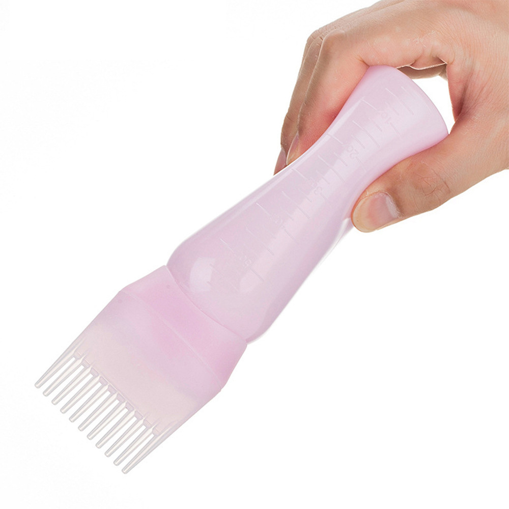 Hairdressing Tools Hair Dye Hair Care Bottle Applicator Brush Transparent Shampoo Bottle With Comb And Graduated Scale