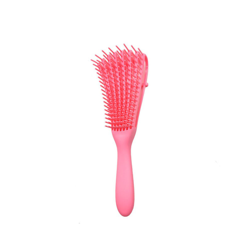 2024  Hot Custom Logo Plastic Handle Flexible 8 Rows Multifunctional Octopus Vented Detangling Hair Brush Comb For Curly Hair