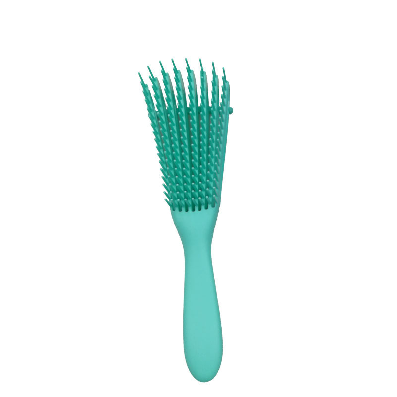 2024  Hot Custom Logo Plastic Handle Flexible 8 Rows Multifunctional Octopus Vented Detangling Hair Brush Comb For Curly Hair