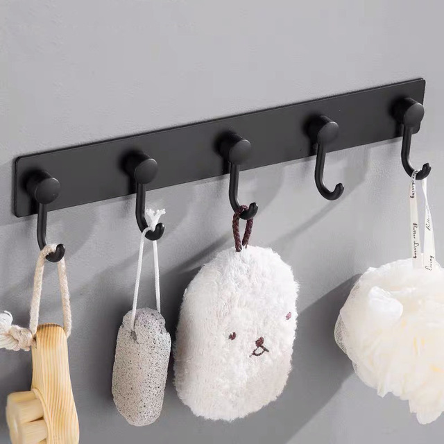 Wall Mount Coat Hooks, Hook Rack/Rail Wall Hook Rack for Hanging Clothes Coat Hat Towels