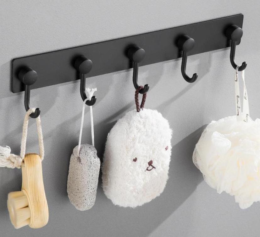 Wall Mount Coat Hooks, Hook Rack/Rail Wall Hook Rack for Hanging Clothes Coat Hat Towels