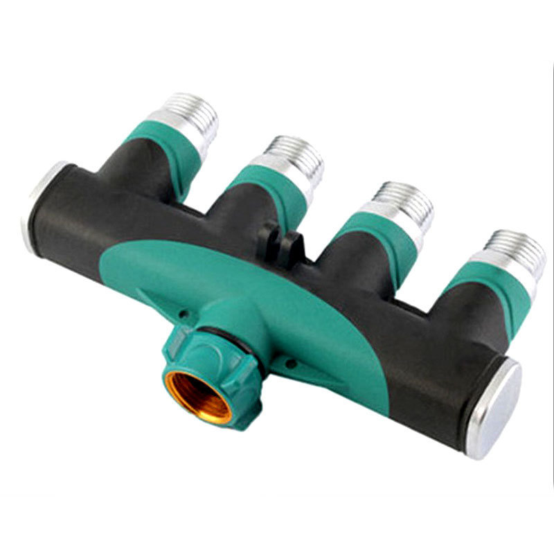 4 Way Garden Hose Connector Splitter Great Faucet Manifold Fitting for Drip Irrigation Timers and Lawns