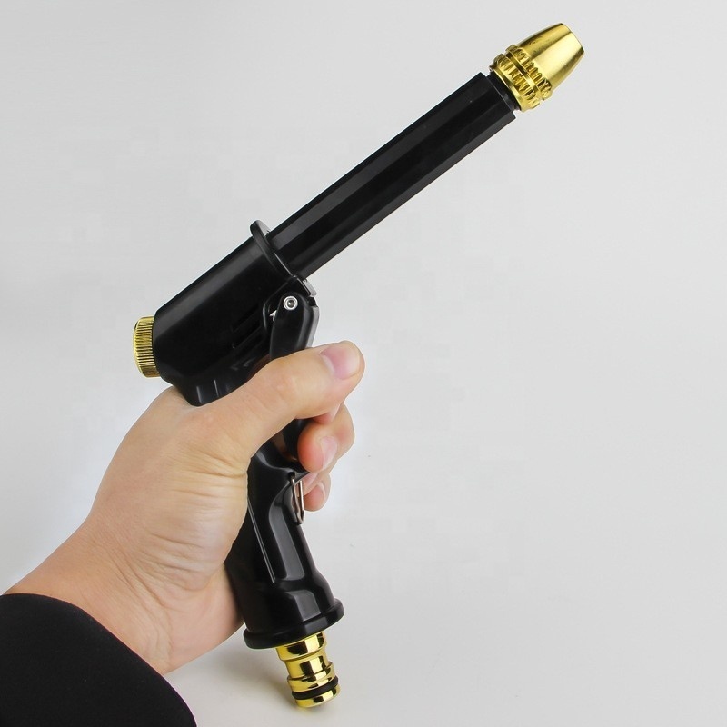 High Pressure Adjustable Hose Nozzle with Brass Tip for Garden Watering and Car Washing