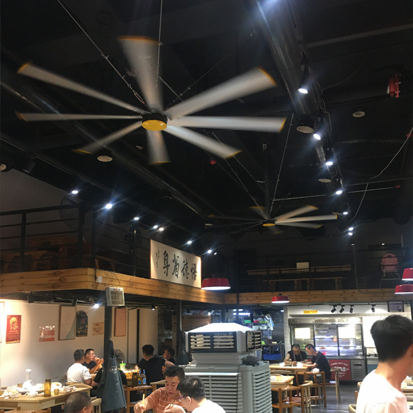 2.4m (8FT) Brushless Electric Industrial Ventilation Ceiling Fan Outer Rotor HVLS Fan DC/AC 220V/380V for Warehouse