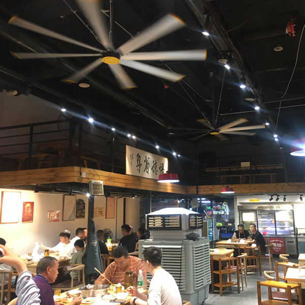 2.4m (8FT) Brushless Electric Industrial Ventilation Ceiling Fan Outer Rotor HVLS Fan DC/AC 220V/380V for Warehouse