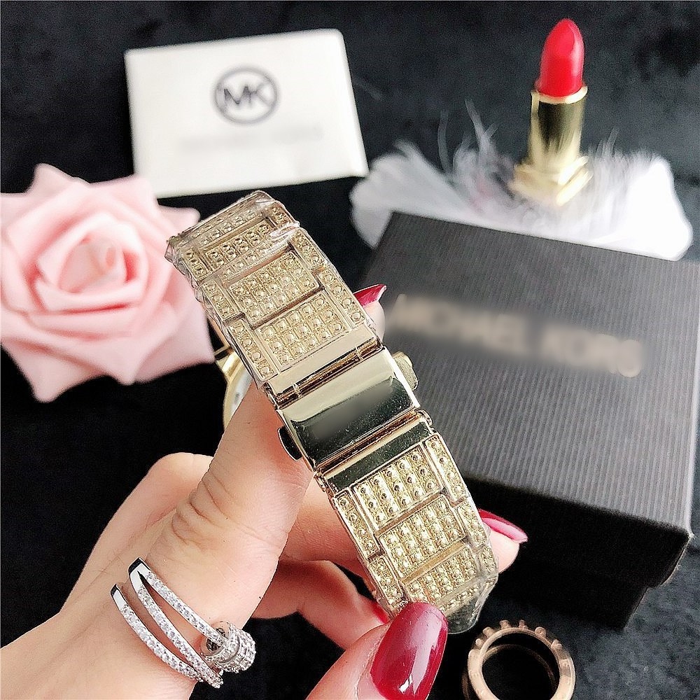 Fashion Luxury Silver Rhinestone Women's Watches Ladies Stainless Steel watch mk for woman