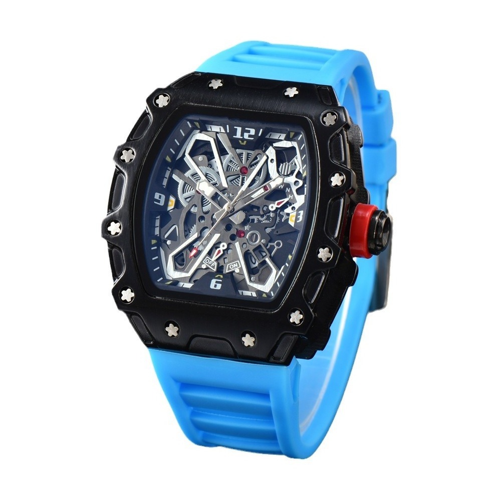 Luxury Hip Hop Sports Mens Watches Male Tonneau Clock