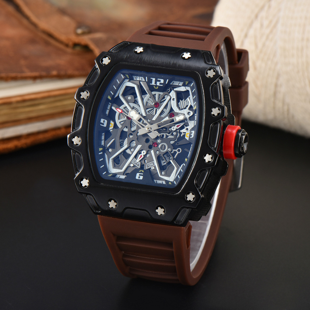 Luxury Hip Hop Sports Mens Watches Male Tonneau Clock