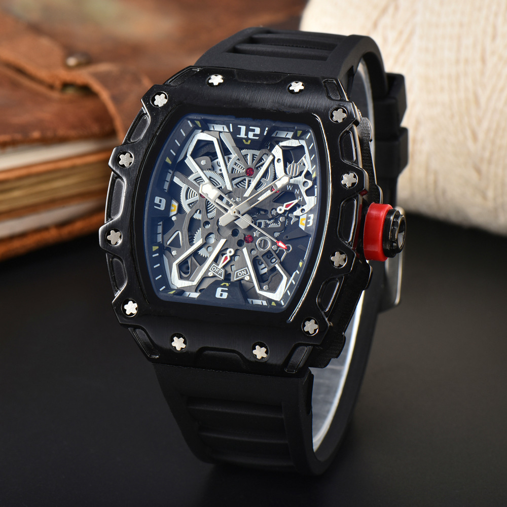 Luxury Hip Hop Sports Mens Watches Male Tonneau Clock