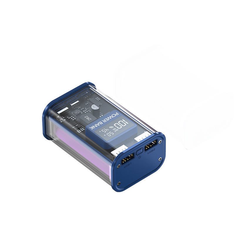 Transparent Fast Charging 10000mah smart PD22.5 Fast Charging portable mobile power bank with Transparent display