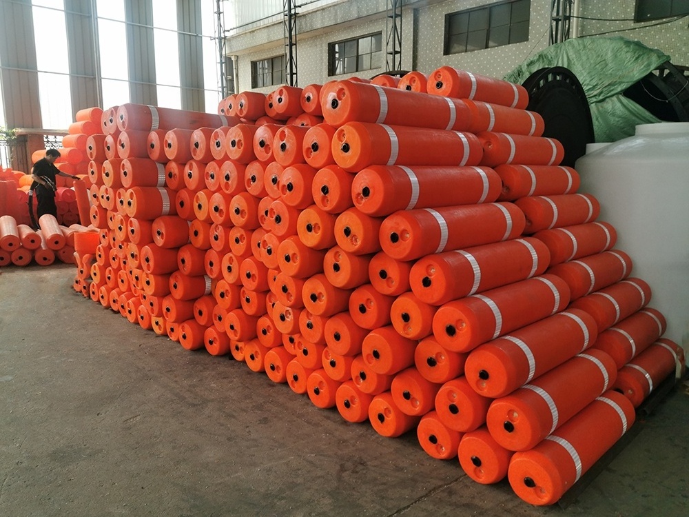 LLDPE Rotational Molded Floating Pollution Barrier Floats Filled with Foam Tubular Buoy Plastic Floating Barrier