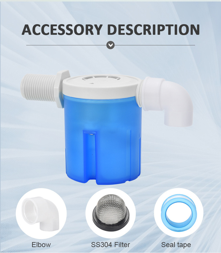 Remote operated water shut off valve mini plastic hydraulic control  float valve aquarium floating ball fill valve