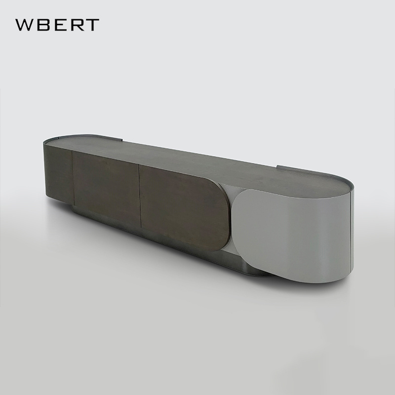 WBERT Italian Modern Luxury Rock Panel TV Cabinet Minimalist  for Living Room Bedroom Floor Cabinet Foyer cabinet