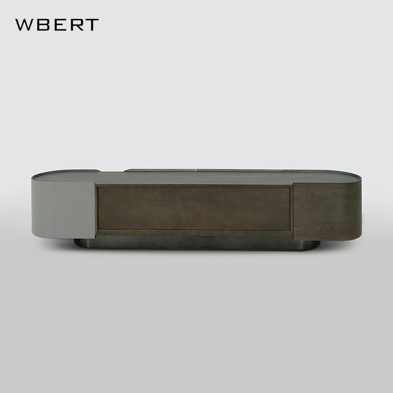 WBERT Italian Modern Luxury Rock Panel TV Cabinet Minimalist  for Living Room Bedroom Floor Cabinet Foyer cabinet