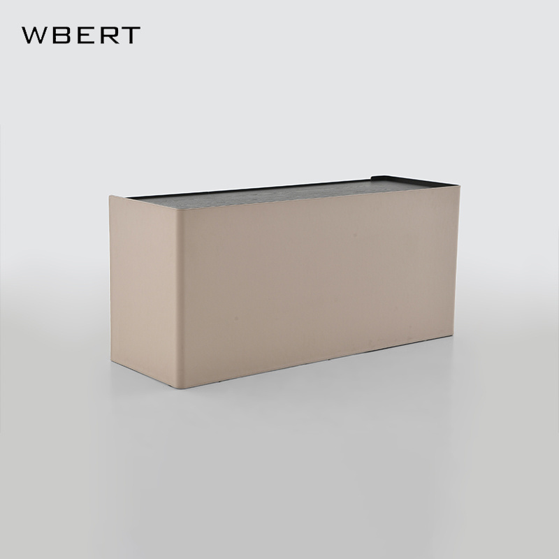 WBERT Italian Minimalist Solid Wood  Simple Light Luxury Dining Cabinet Saddle Leather Dresser Foyer Bedroom Storage Cabinet