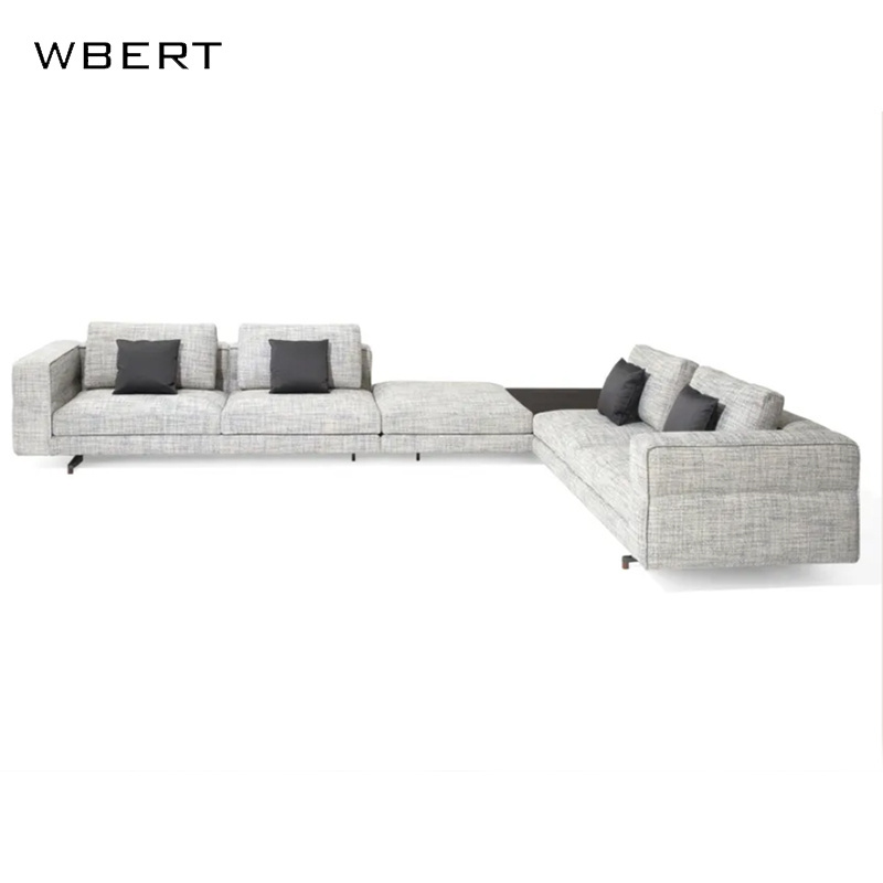 WBERT Italian Master Design Simple Imperial Concubine Sofa Nordic Modern Fabric Straight Row Removable Washable Living Room