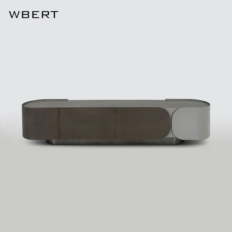 WBERT Italian Modern Luxury Rock Panel TV Cabinet Minimalist  for Living Room Bedroom Floor Cabinet Foyer cabinet