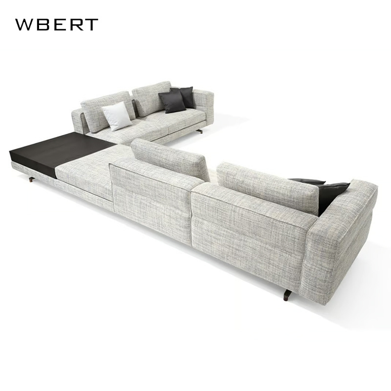 WBERT Italian Master Design Simple Imperial Concubine Sofa Nordic Modern Fabric Straight Row Removable Washable Living Room