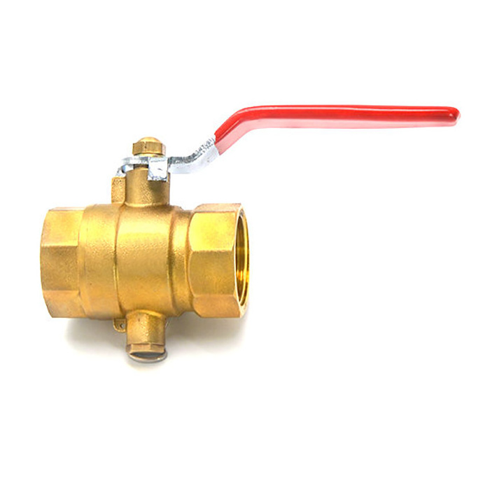 Brass Measuring Temperature Ball Valve Lead Free Brass Ball  2 Piece Full Port Solder Connection 3/4