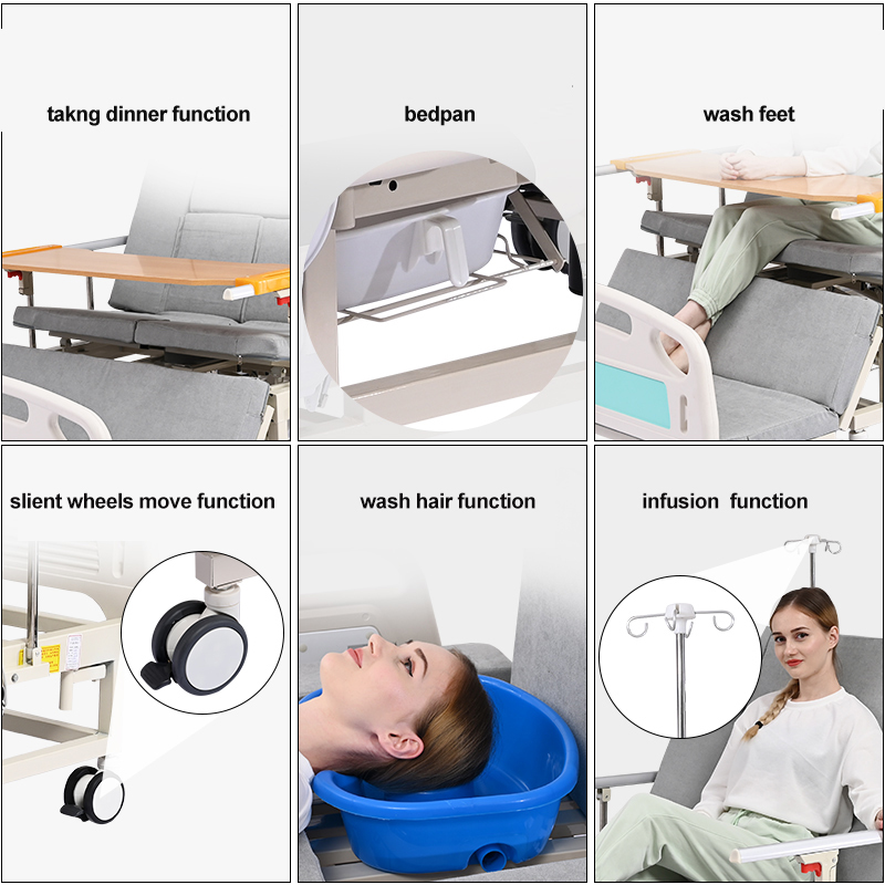 Factory wholesale Rotating electric nursing bed with toilet home hospital care bed for patients or disable