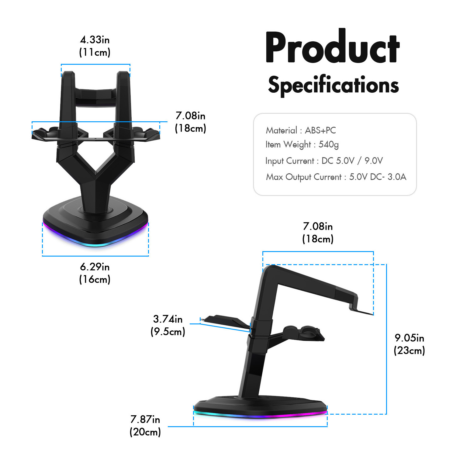 Universal LED USB Charging Vr Display Bracket Stand For Oculus Quest 2