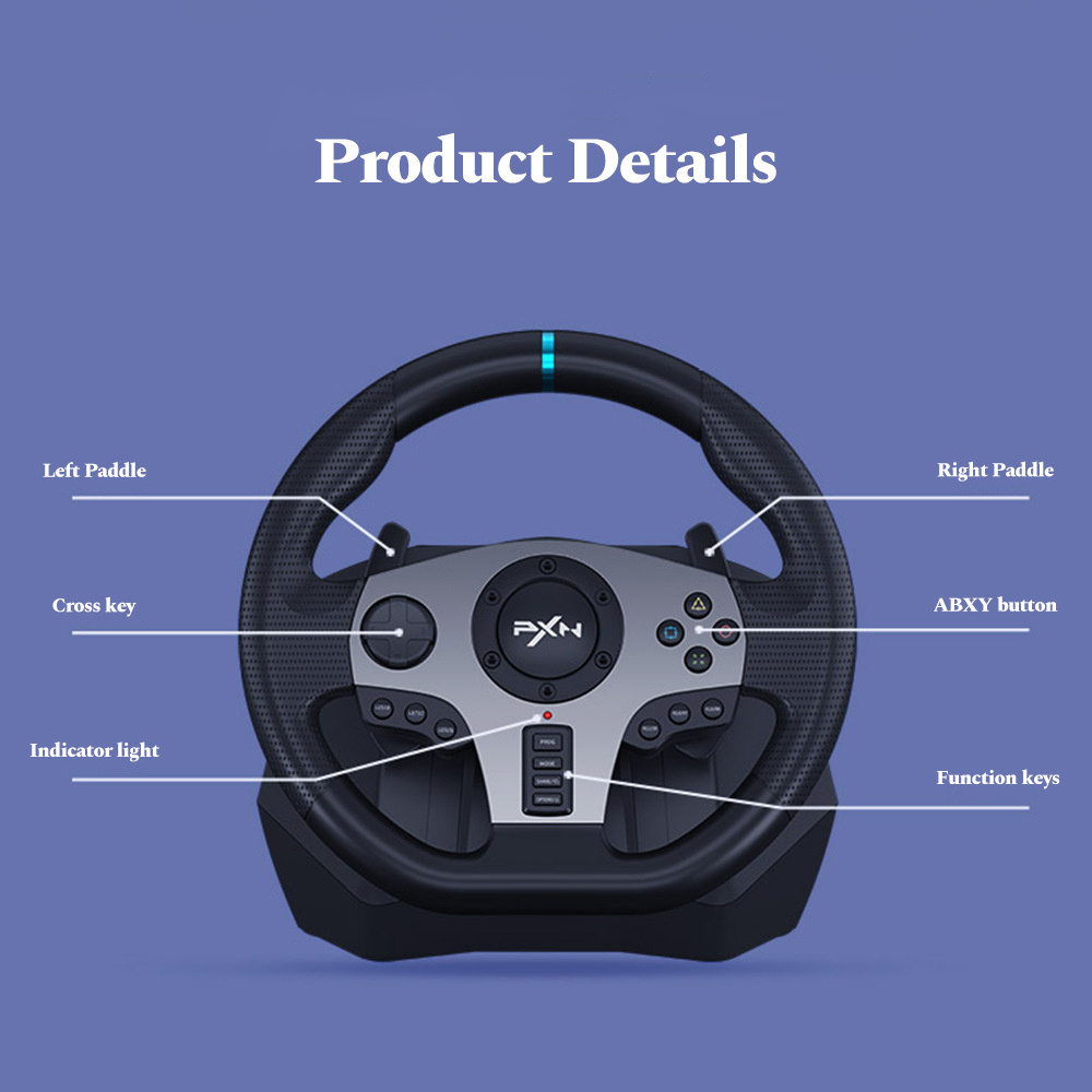 PXN-V9 Racing Game Computer Game Steering Wheel For PS3/PS4/switch/xboxone