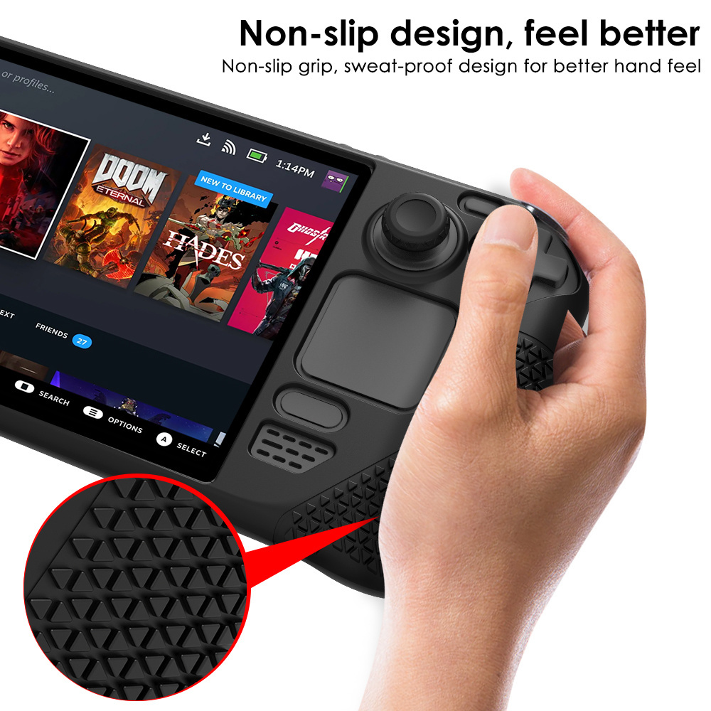 Case For Steam Deck Full Protection Silicone Cover Game Machine Protector Anti- Scratch Game Console Soft For Valve Steam Deck