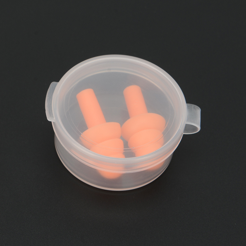 Customize high quality orange silicone Ear Plugs with case for travel  waterproof reusable Earplugs for promotion