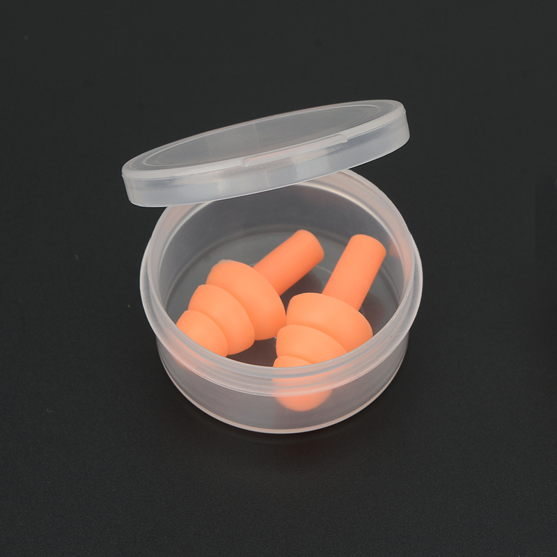 Customize high quality orange silicone Ear Plugs with case for travel  waterproof reusable Earplugs for promotion