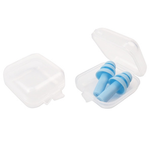 Customize high quality blue reusable Ear Plugs with case for travel  waterproof reusable Earplugs for promotion