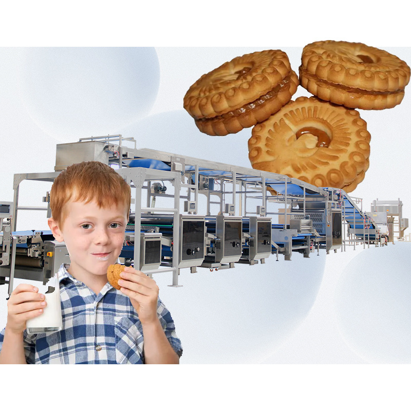 Halal finger cookie biscuit making machine dog biscuit filling machine