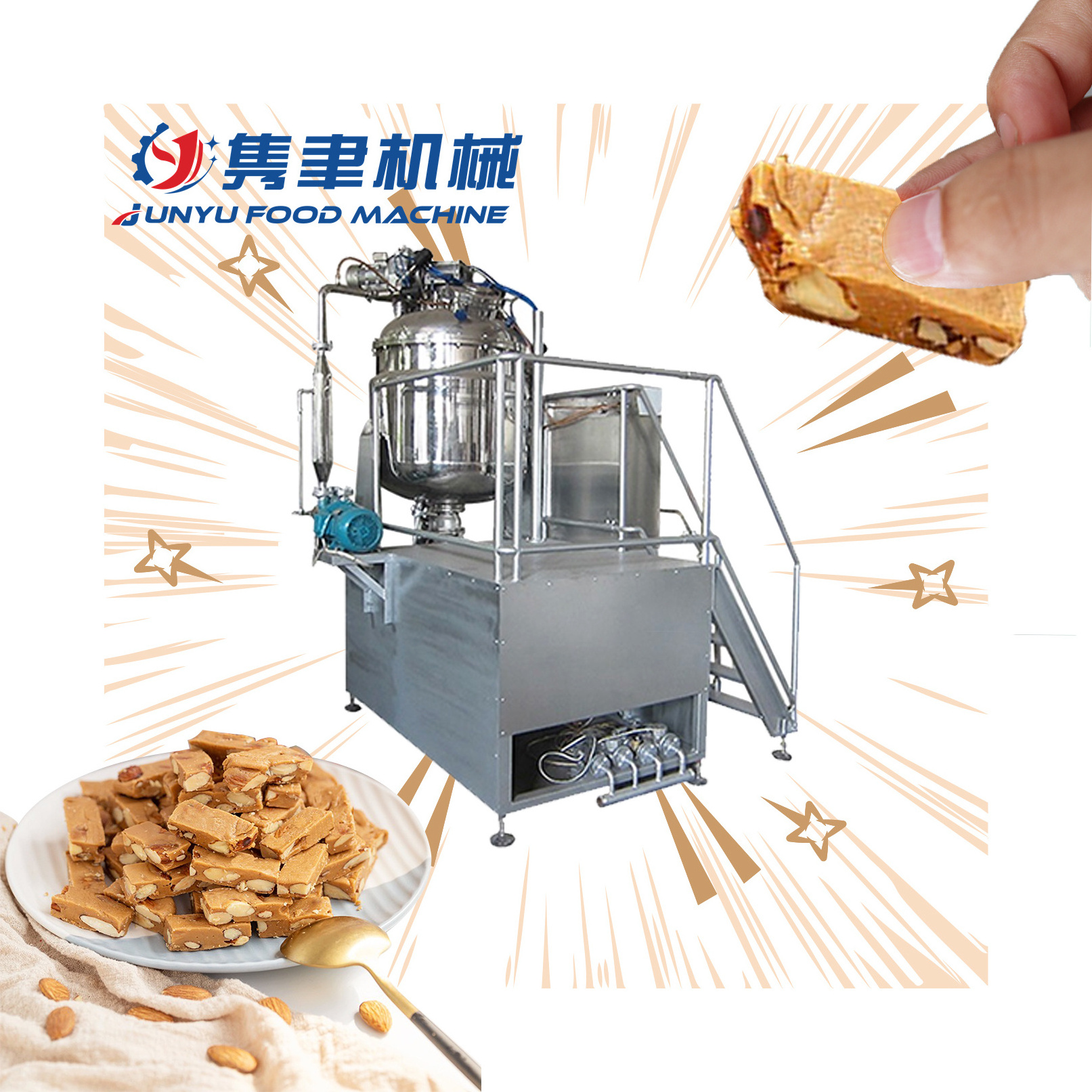 Toffee Candy Making Machine Candy Roller Pulling Cutting Machinery