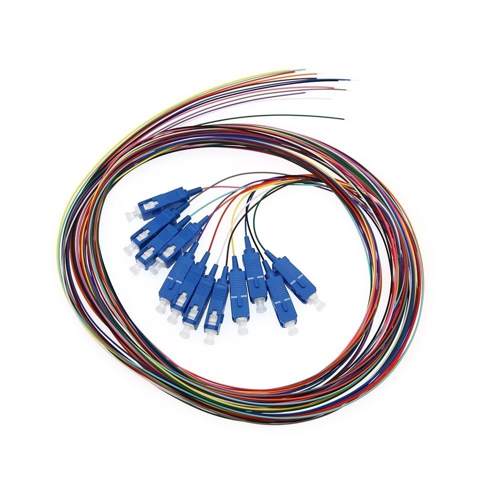 Fiber optic Bundle pigtail SC/UPC Connector 12 Color 0.9mm SM 1.5M FTTH Pigtail