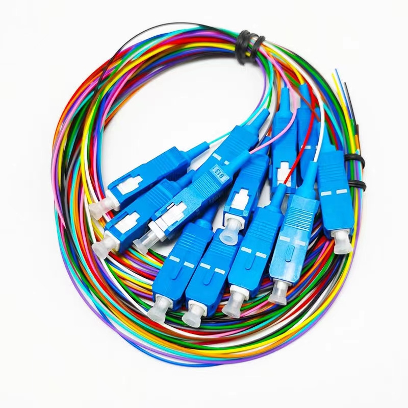 Fiber optic Bundle pigtail SC/UPC Connector 12 Color 0.9mm SM 1.5M FTTH Pigtail