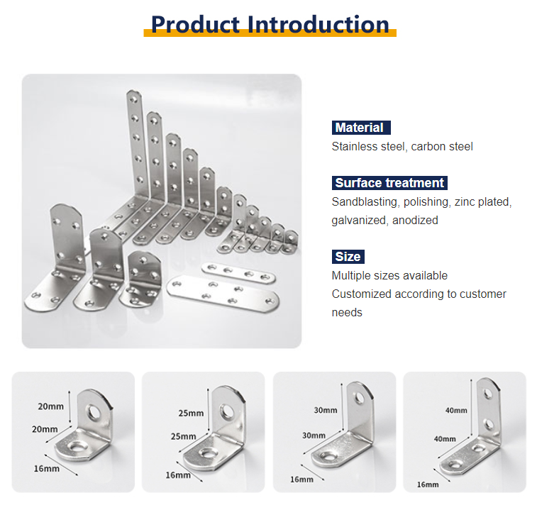 Wholesale high quality angl support bracket stainless steel 90 degree angle L shape various size bracket