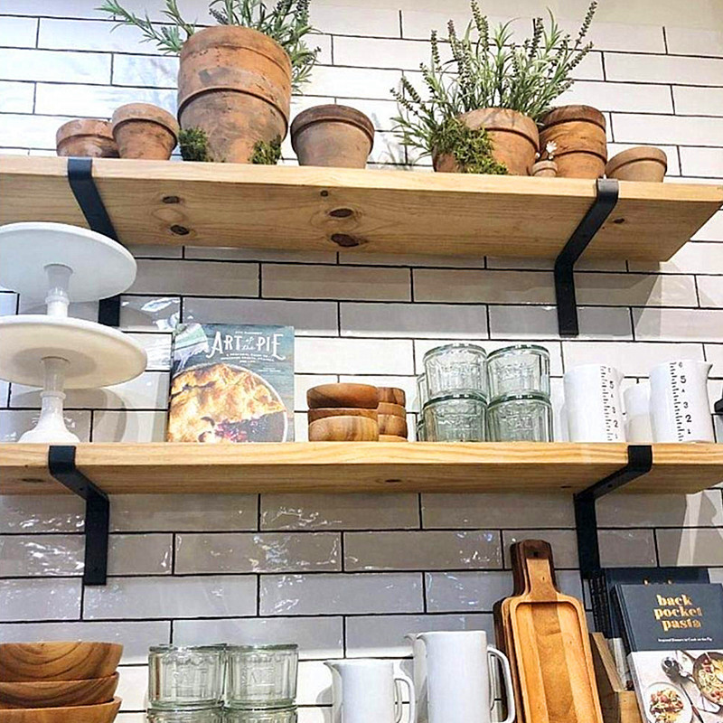 L Shelf Bracket Heavy Duty Open Shelving Hardware Included Rustic Iron Metal Scaffold Black Wall Floating Shelf Brackets