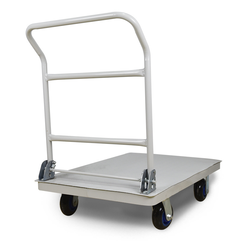 Four Wheels Steel Folding  Moving Warehouse Push Platform Hand Truck Trolley